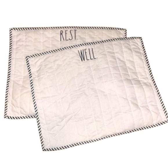 Rae Dunn Rest Well pillow shams NWOT - Picture 2 of 7